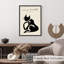 Animaux, chat matisse noir, reproduction d'art moderne sans cadre-314745359