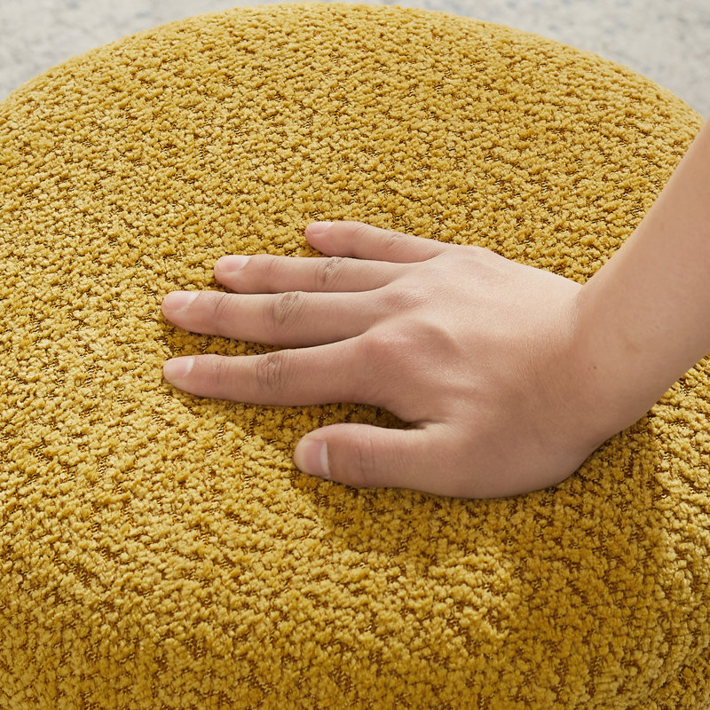 Kadezha Upholstered Swivel Ottoman, Yellow