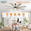 Ventilateur de plafond de 72 po avec éclairage, aspect bois, intérieur/extérieur, télécommande, 8 pales, variateur, minuterie, réversible, moteur CC silencieux, 6 vitesses-1887927669-1887927665-1887927670