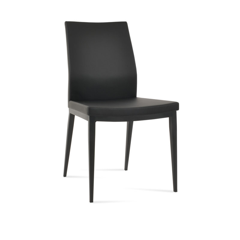 Chaise de salle à manger Pasha, Similicuir noir PPM
