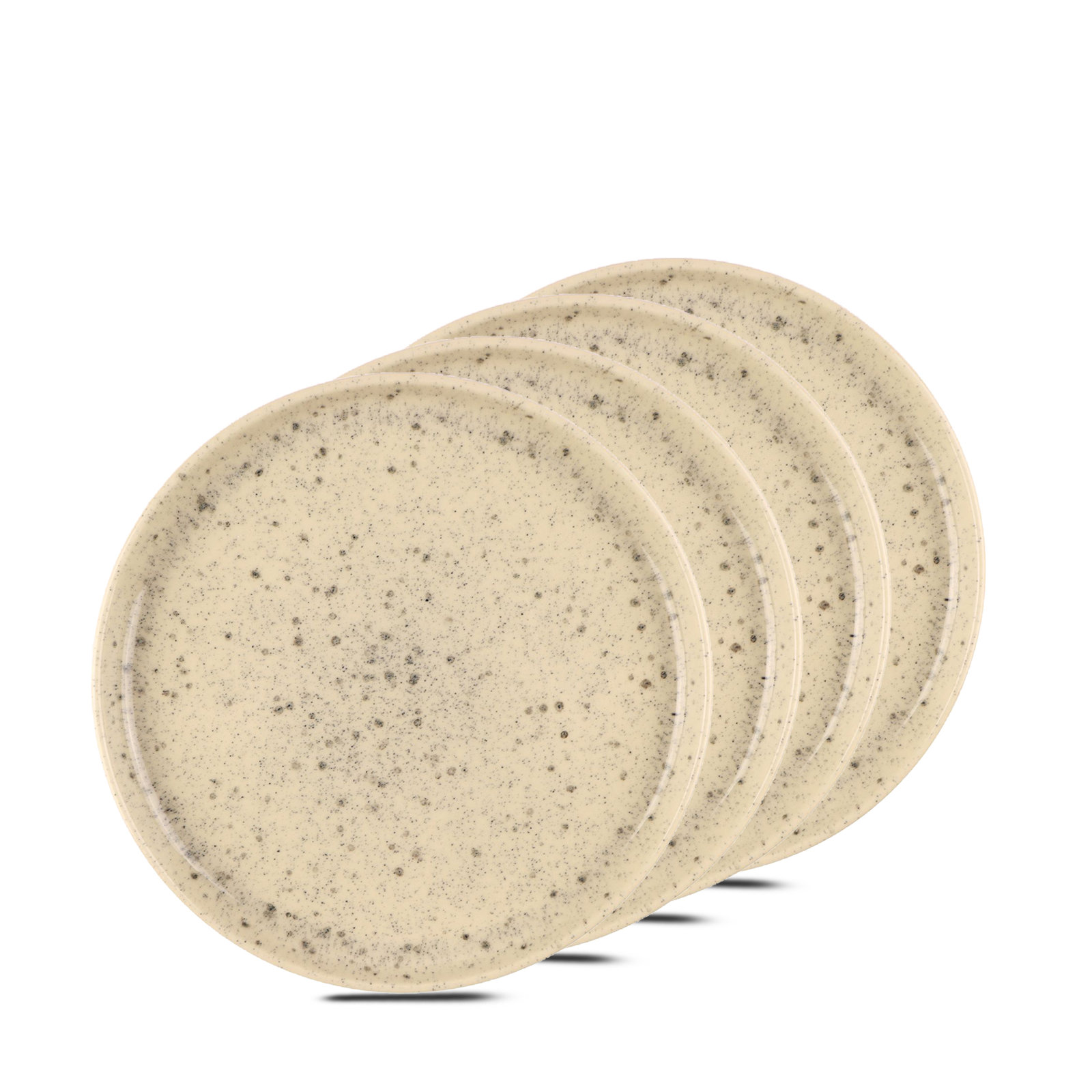 Benagil Commercial Dishwasher Safe 8'' Stoneware Salad Or Dessert Plate , Set of 4, Beige