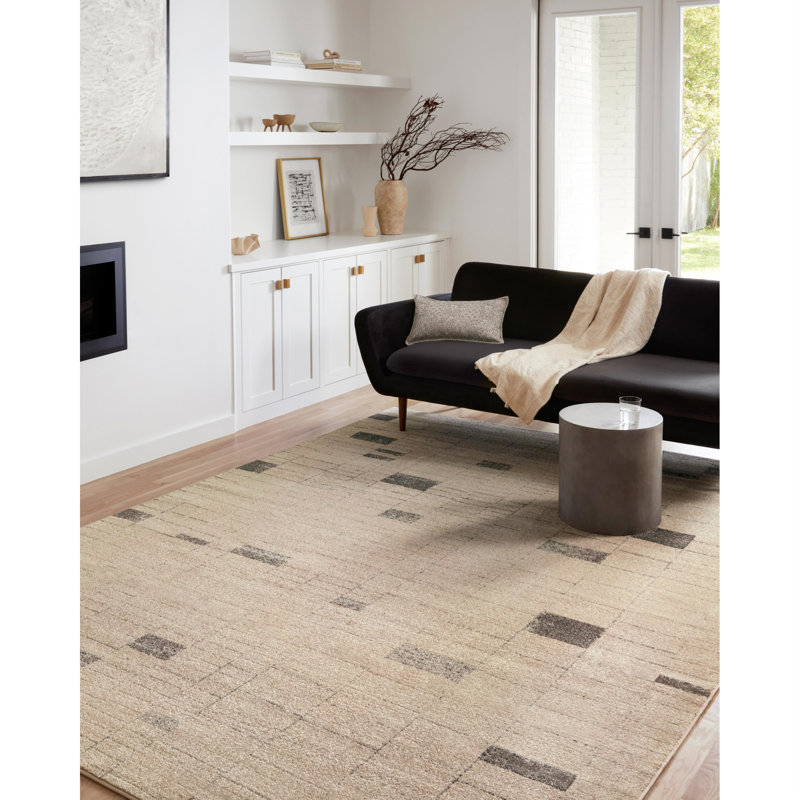 Tapis décoratif gris géométrique, Rectangle 9 pi 6 po x 12 pi 6 po