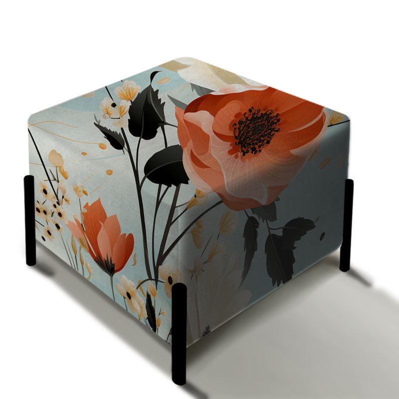 Senay - Repose-pieds floral carré