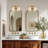 Modern Dual-Arm Wall Sconce – Metal, Glass & Gold, Ivory White 2-Light Hardwired Dimmable Sconce for Bathroom or Dining Room in Modern, Mid-Century, and Contemporary Style-1054537536