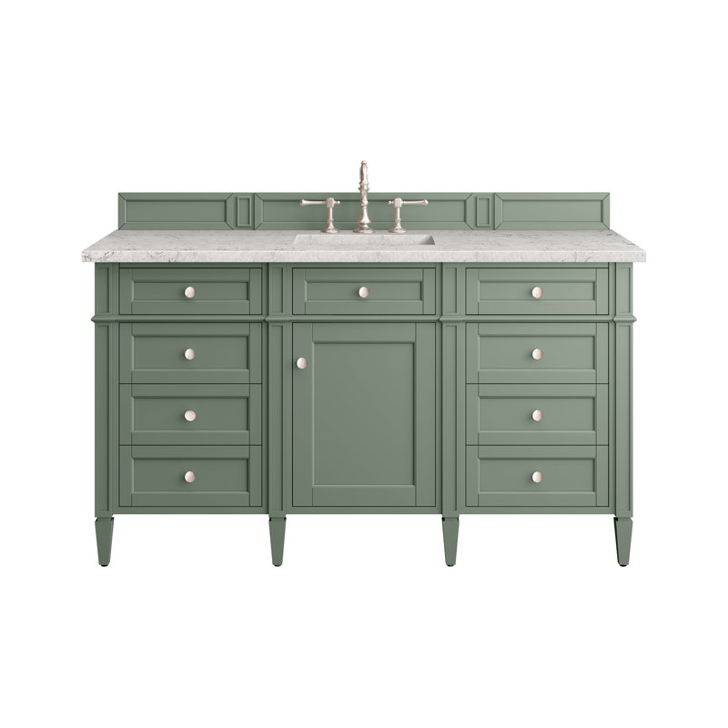 Brittany 60'' W Single Vanity, Eternal Jasmine Pearl, Smokey Celadon