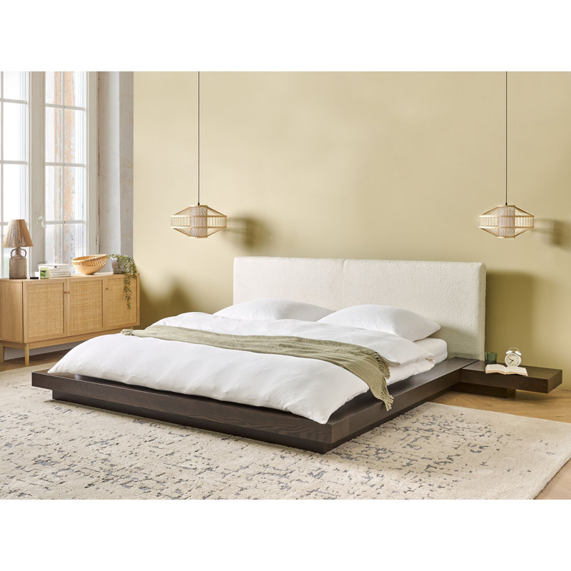 Ronish Upholstered Bed, Dark Brown/White, Super King (6')