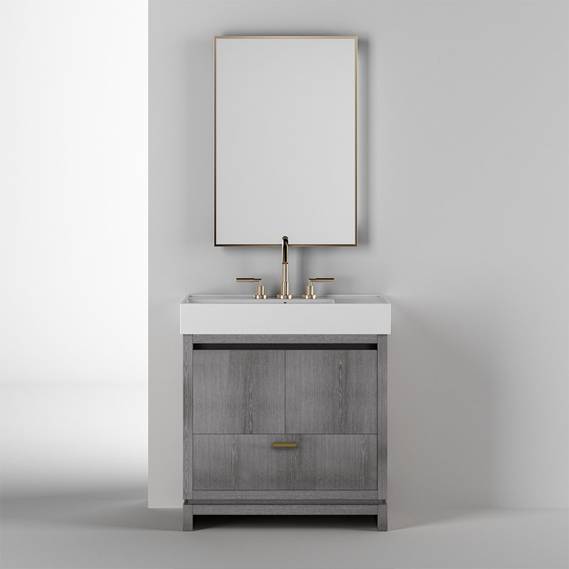 Aquaotto 32'' L Bathroom Sink, 0 Hole