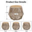 Table d'appoint ronde en bois naturel avec base en corde tissée à la main, décor polyvalent et durable résistant aux intempéries