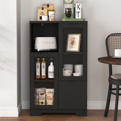 25.6" 2 - Door Filing Credenza With Drawer And Open Storage by Ebern Designs