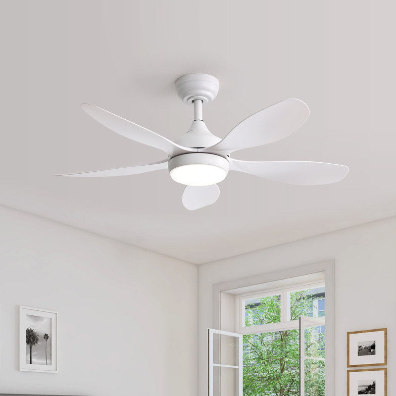 Ventilateur de plafond à DEL 5 pales réglable à 5 vitesses avec télécommande Damecia
