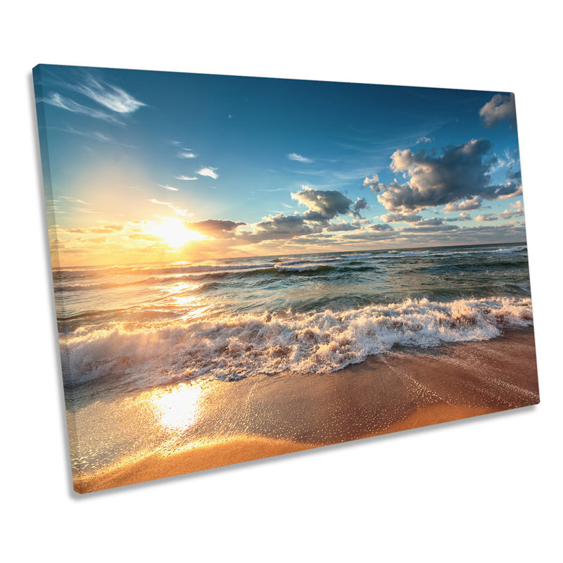 Beach Seascape Shore - Wrapped Canvas Print, 81.3cm H x 121.9cm W x 4cm D
