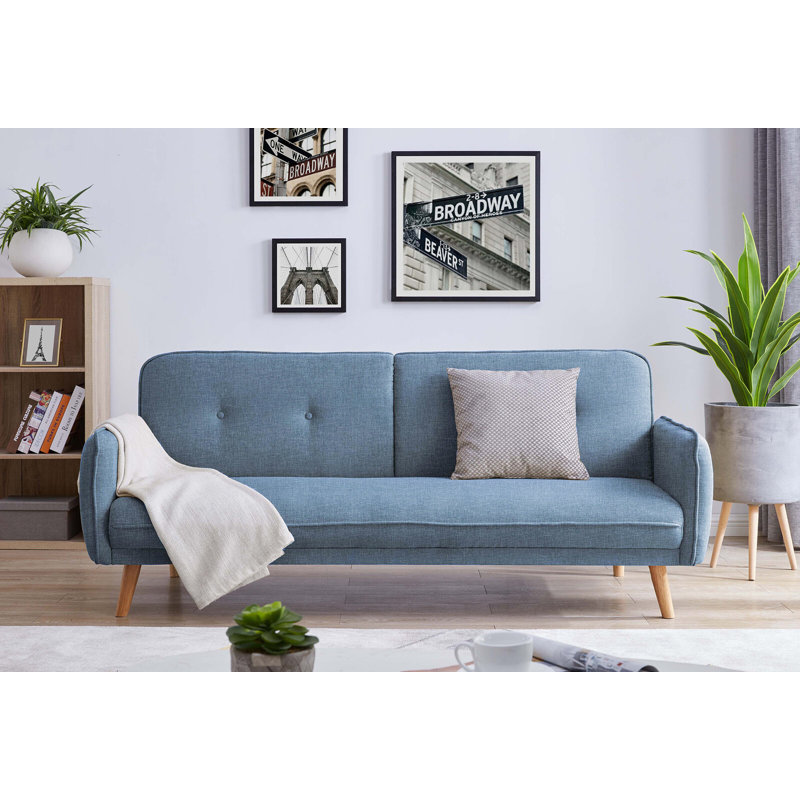 Zosia 3-Seater Sofa Textured Fabric Fine, Blue