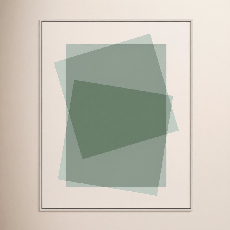 Kami " Sage Kami " by Jacques Pilon, 50" H x 40" W, White Framed Canvas