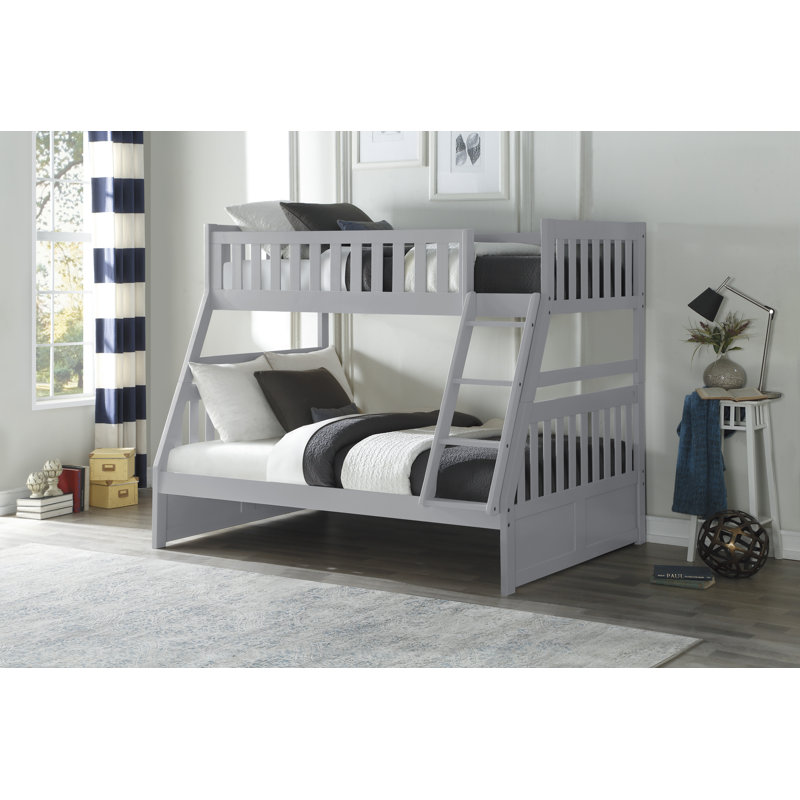 Nevaeh Twin Over Full Standard Bunk Bed, Twin Over Full, White