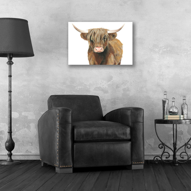 Art mural en verre acrylique, "Highland Catti II" par Grace Popp, H 16 po x l 24 po x P 0,2 po