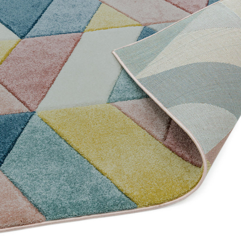 Modern Easy To Clean Geometric Rug For Living Room, Chenille/Cotton, Rectangle 120 x 170cm