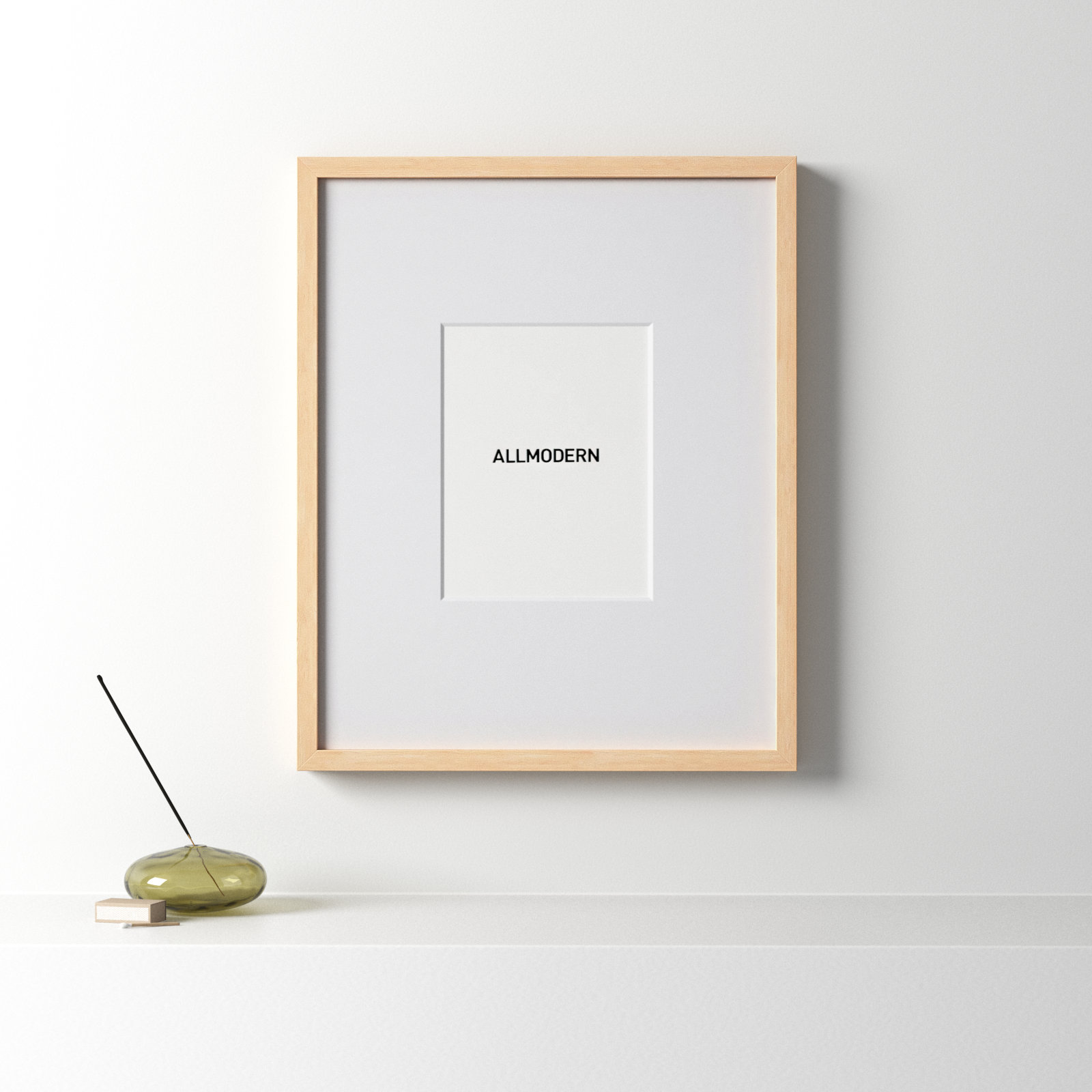 Capullo Wood Matte Picture Frame with Mat, 12" x 18", Natural, 18" x 24"