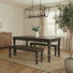 Braydan 3 Piece Solid Wood Dining Set- Coffee Brown