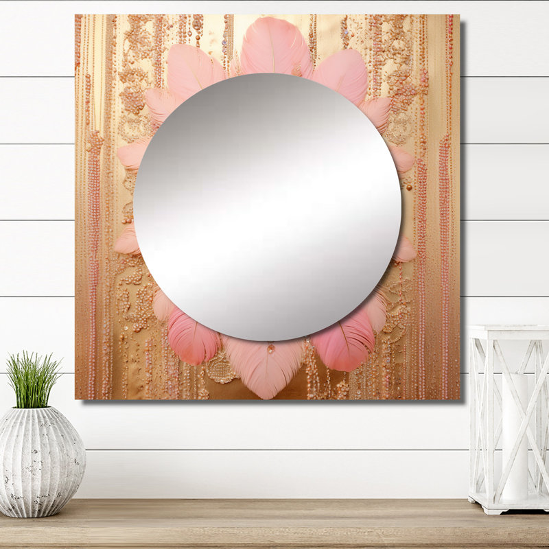 Art mural miroir de salon Ludgarda, 36 po x 36 po
