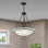 Luminaire suspendu de style lanterne à 3 lumières Tuckerman