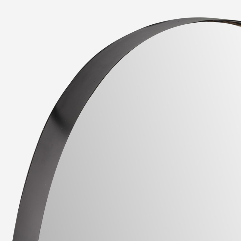 Lucius Metal Flat Wall Mirror, Black