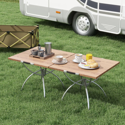 Square Folding Outdoor Camping Table , 61cm cm W 61cm cm D