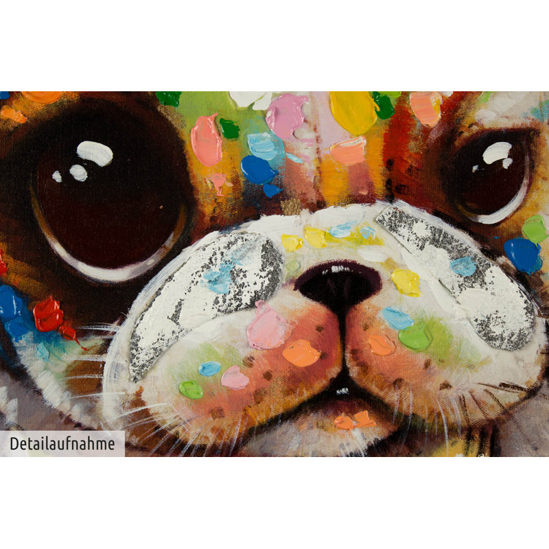 Colorful Pug - No Frame Square Painting on Canvas