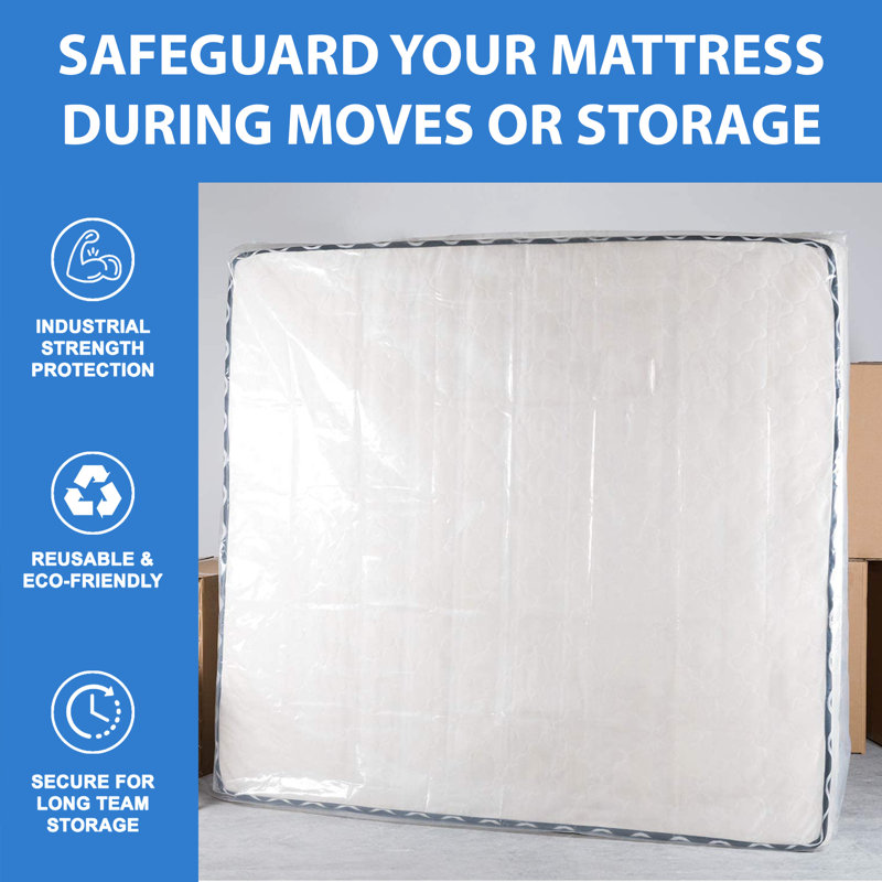 Mattress Bag For Moving & Storage, Heavy-Duty Mattress-Protector Cover, Waterproof Mattresses Storage Bags, Polyurethane, Tear Resistant, Queen