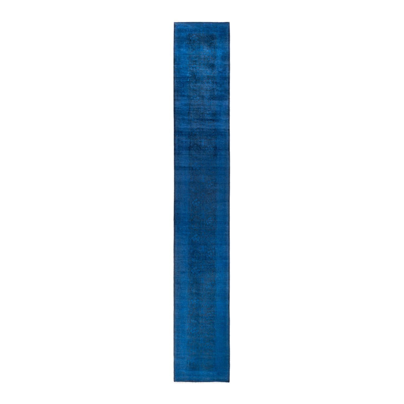 Tapis bleu 18 pi 4 po x 2 pi 8 po Clauson One-of-a-Kind Clauson