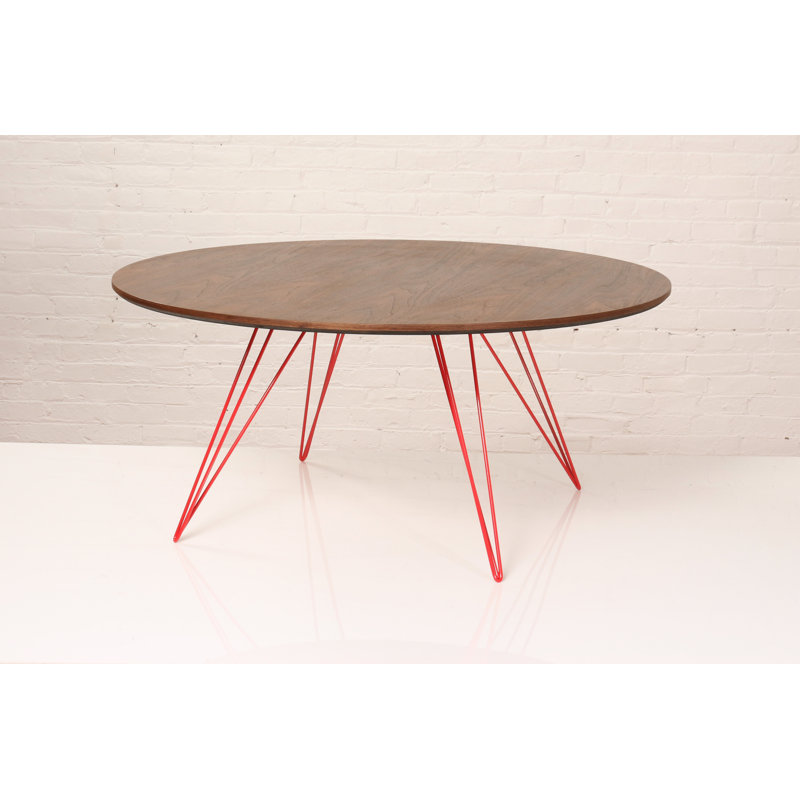 Williams Single Coffee Table, Red, 18" H x 40" L x 40" W, Walnut