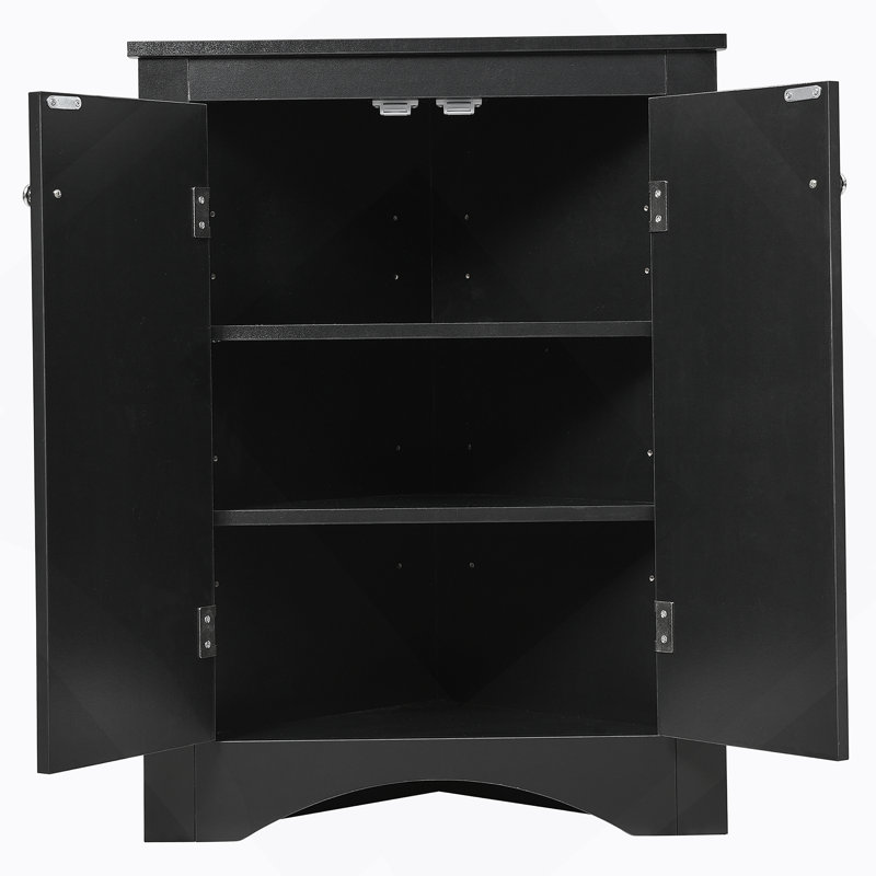 Triangle Freestanding Floor Bathroom Storage Cabinet With Adjustable Shelves For Versatile And Efficient Storage Solutions