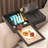 Bamboo Couch Armrest Table With Couch Cup Rest,Non-Slip Armrest Tray Table For Couch,Adjustable Sofa Table With Rotating Phone Holder,Perfect For Living Room And Dining,Black-2084569645