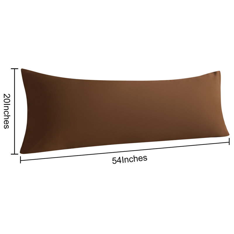 2PC Hypoallergenic Microfiber body pillowcase, Brown