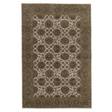 Mountain King Handwoven Wool Oriental Area Rug in Ivory/Light Green/Brown