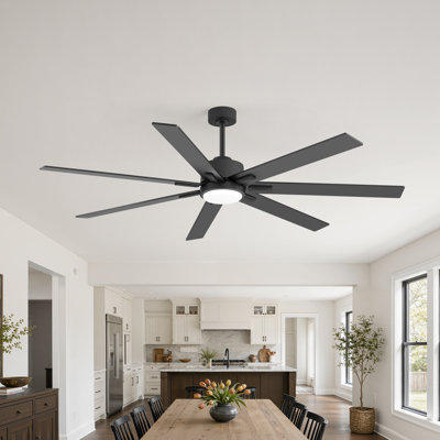 72" Large Ceiling Fan with Lights and Remote, Double-Sided Blades, 3CCT LED Lights, 6-Speed Reversible DC Motor