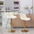 Chrome Footrest And Base Swivel Height Adjustable Mechanical Lifting Velvet + Leg Simple Bar Stool,Set Of 2-1253863890-1253863888