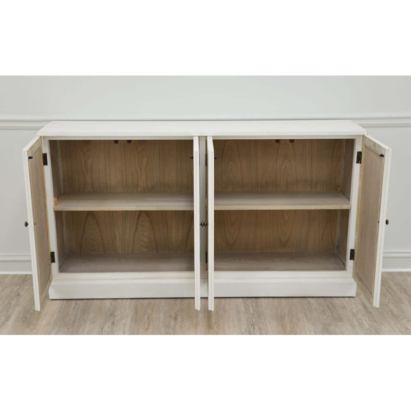 Cecilia 64'' W Solid Wood Sideboard, Antiqued White