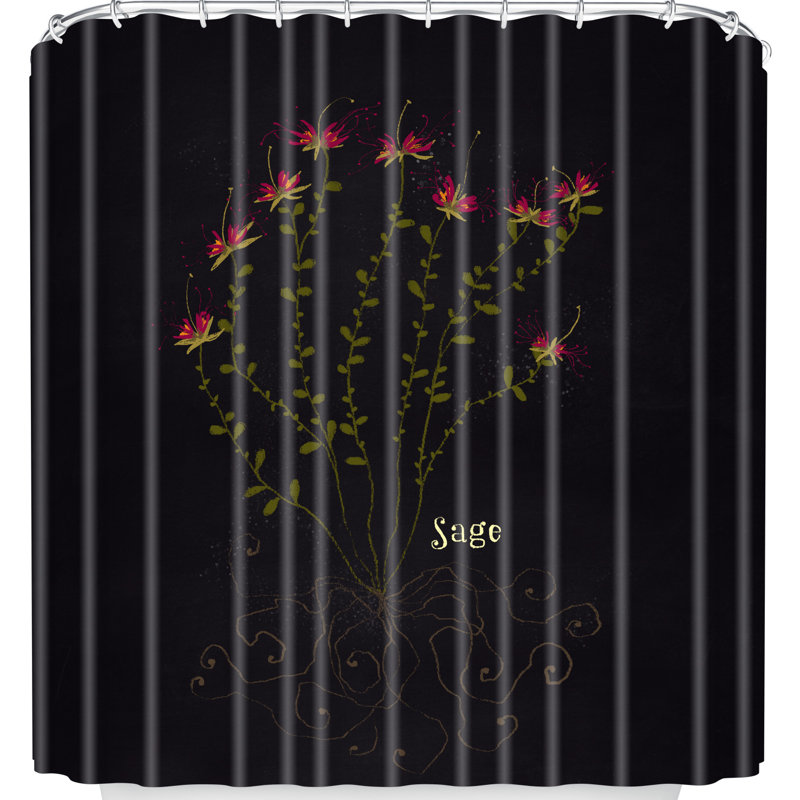 Rideau de douche simple sage