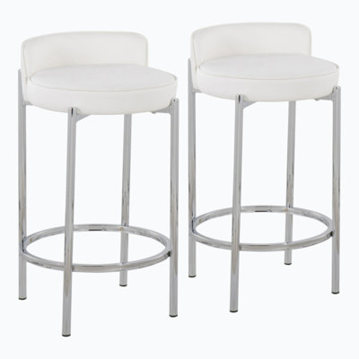 Upholstered Faux Leather Counter Stool