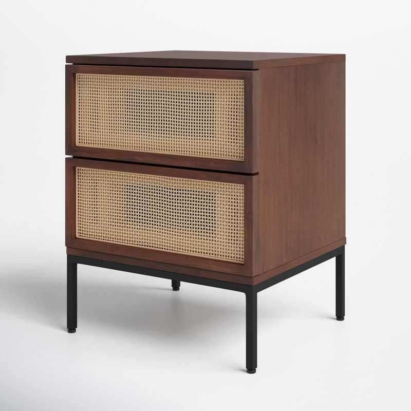 Prudhoe 18'' W Nightstand, Black/Walnut