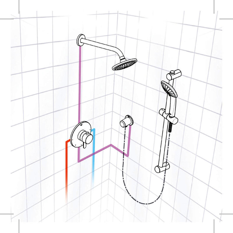 Europlus® Dual Function Complete Shower System with Rough-in Valve