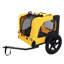 Pet Bike Trailer for Dogs - Foldable Dog Bicycle Cart with Weatherproof Canopy, Safety Leash, and Quick Release Wheels - Yellow