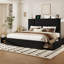 Lit plateforme King Size avec tête de lit ajustable et tiroirs de rangement, noir-136845442-136845444