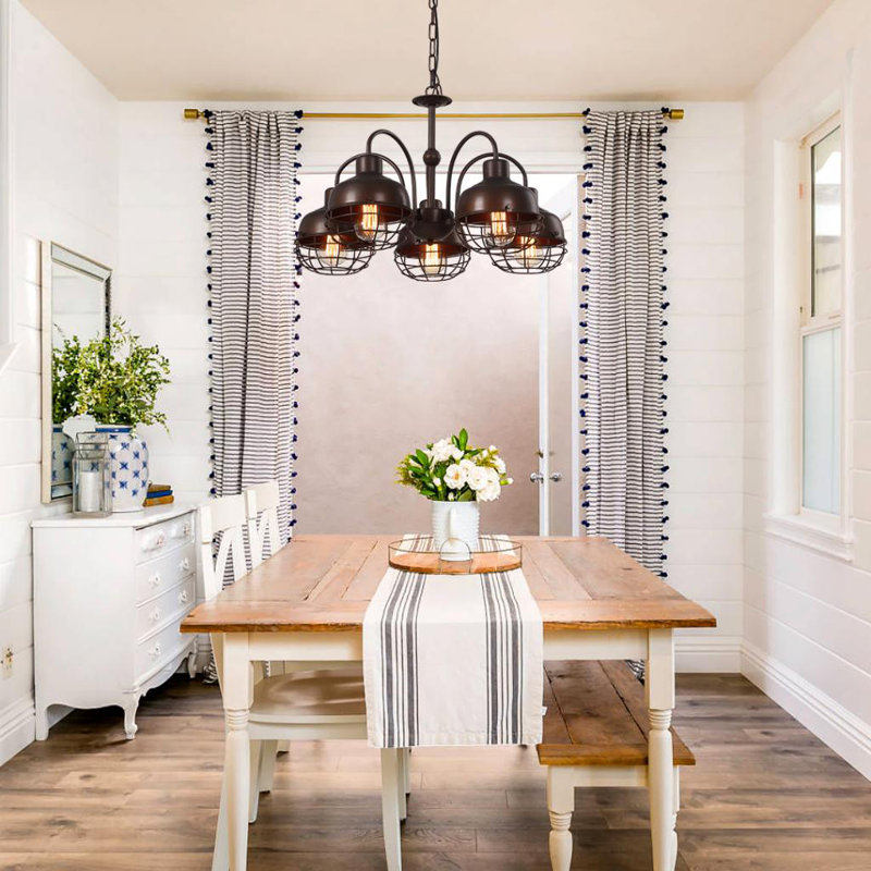 Lustre géométrique à 5 lumières