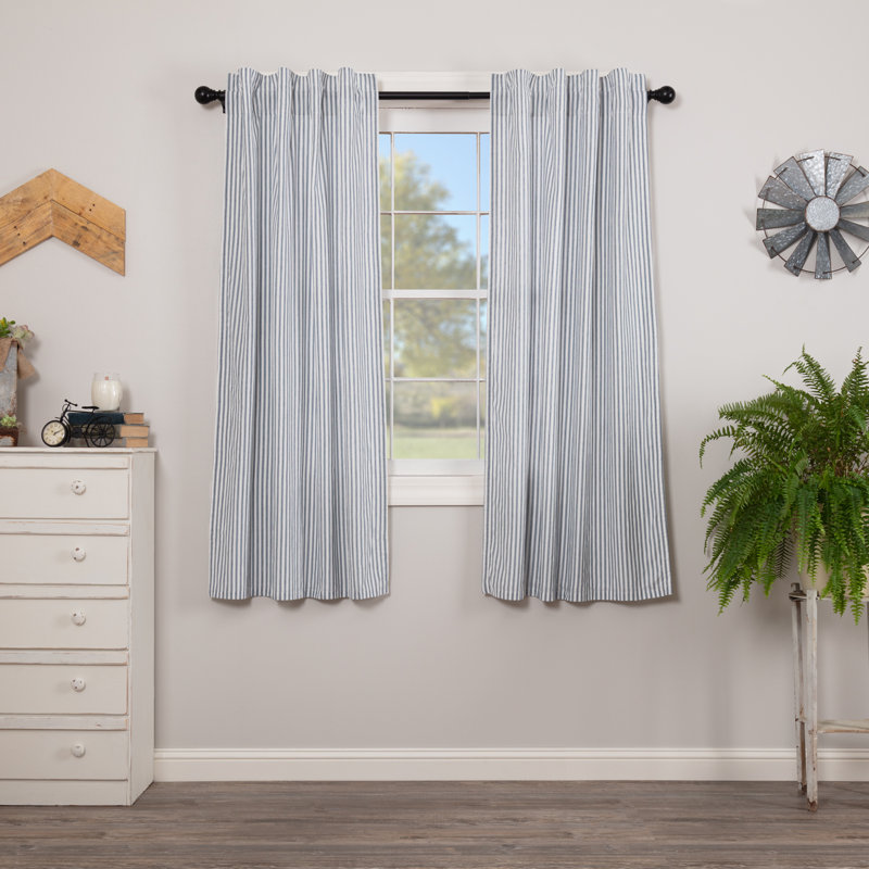 Sawyer Mill 100% Cotton Room Darkening Curtain Panel Pair, Denim Blue, Soft White