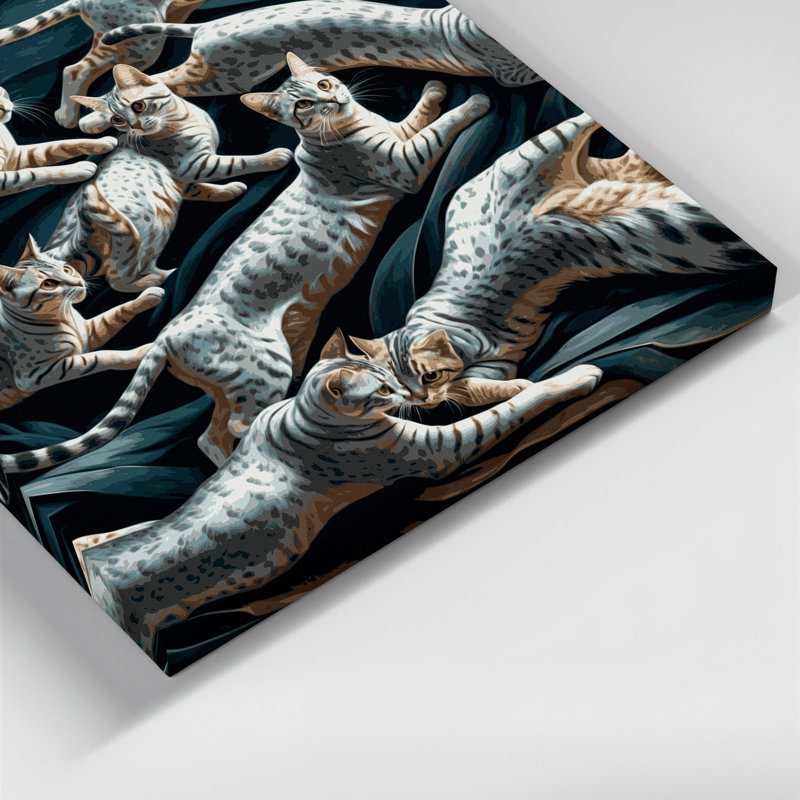 «Cats Arabian Mau», art mural sur toile, H 16 po x l 16 po