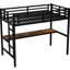 Lit mezzanine simple en métal avec bureau et bureau noir pratique
