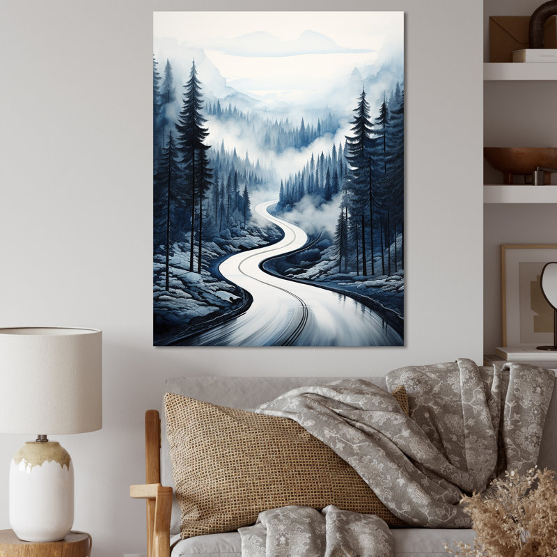 Beitris, méandres, route bleue, voyage sans fin I sur toile, H 20 po x l 12 po x P 1 po, Toile tendue