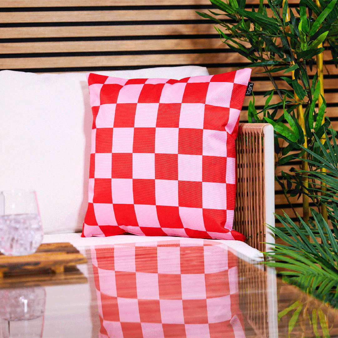 Bean Bag Bazaar Checkerboard & Stripe Indoor-Outdoor Cushion