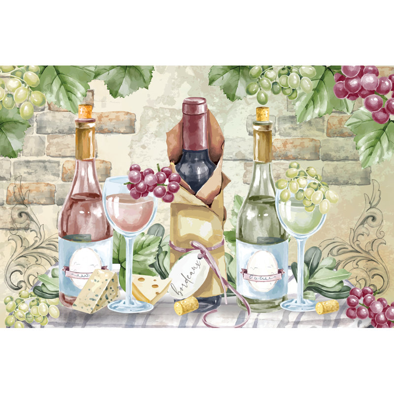 «Vineyard Still Life III» par Nicole DeCamp, Cadre photo noyer, H 20 po x l 30 po